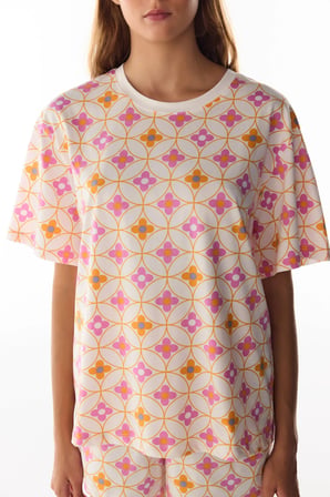 Flora Çiçekli Kısa Kollu Şort Pijama Takımı