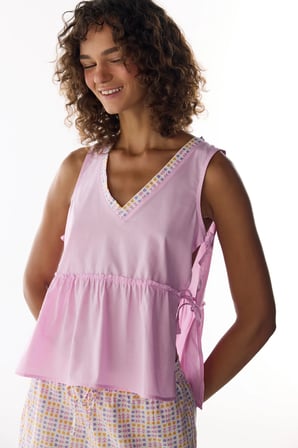Lila Flora Atlet Pijama Üstü