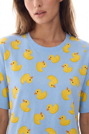 Mavi Cuteness Kısa Kollu Şort Pijama Takımı