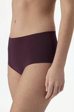İz Bırakmaz Bordo  Lazer Kesim Yüksek Bel Slip Külot