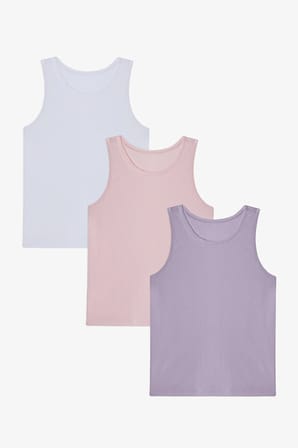 Kız Çocuk Pembe Basic 3'lü Atlet