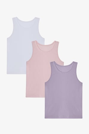 Kız Çocuk Pembe Basic 3'lü Atlet