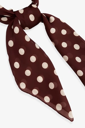 Kahverengi Wilma Puantiye Desenli Bandana