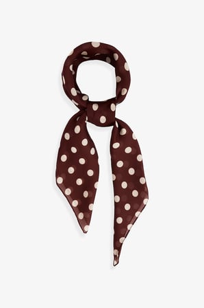 Kahverengi Wilma Puantiye Desenli Bandana