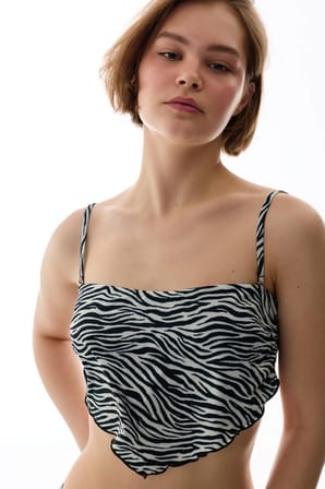 Wild Zebra Scarf Bikini Üstü