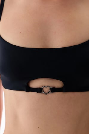 Si̇yah Hearth Bandeau Bikini Üstü