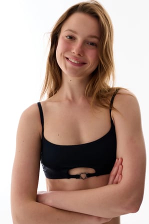 Si̇yah Hearth Bandeau Bikini Üstü
