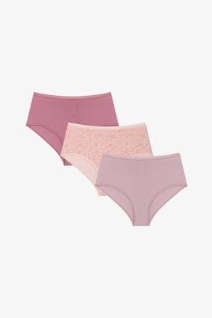 Wild Rose Çiçekli Yüksek Bel 3'lü Slip Külot