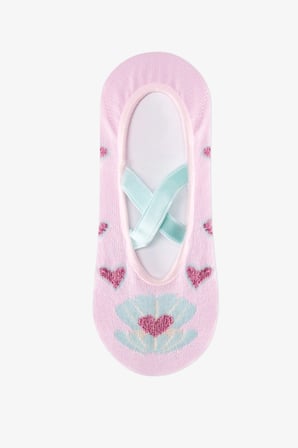 Kız Çocuk Pembe Gri Kalp Pearl Suba Çorap