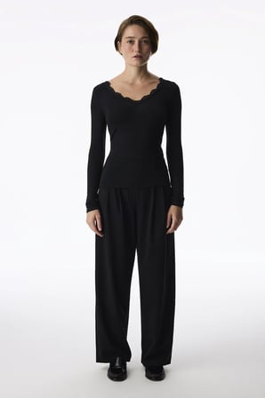 Siyah Daily Chic Yüksek Bel Pantolon