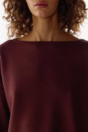 Kahverengi İpeksi Dokunuş Silky Touch Uzun Kollu Üst