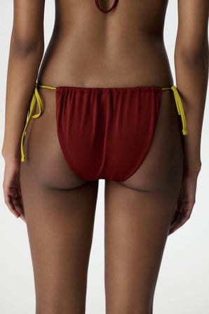 Kiremit Junia Side Simli Orta Bel Bikini Altı