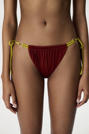 Kiremit Junia Side Simli Orta Bel Bikini Altı
