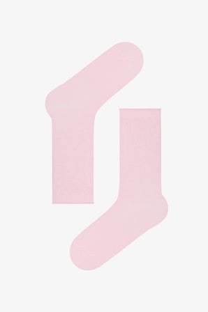Pembe Rahat Bilek Lastikli Bambu Soket Çorap