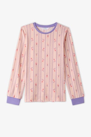 Kız Çocuk Açık Pembe Carrot Chase Uzun Kollu Pijama Takımı