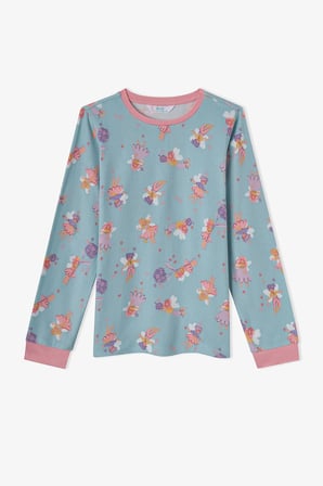 Kız Çocuk Mint Fairy Bloom Uzun Kollu Pijama Takımı