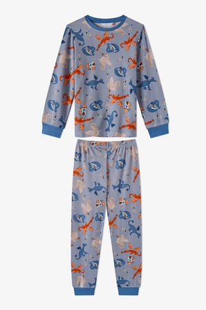 Erkek Çocuk Mavi Mystic Dragons Uzun Kollu Pijama Takımı