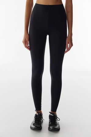 Siyah Wonder Yüksek Destek Toparlayıcı Yüksek Bel Back Lock Stitched Uzun Tayt