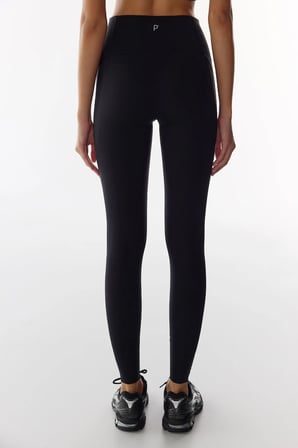 Siyah Wonder Yüksek Destek Toparlayıcı Yüksek Bel Back Lock Stitched Uzun Tayt