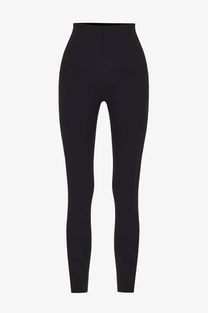 Siyah Wonder Yüksek Destek Toparlayıcı Yüksek Bel Back Lock Stitched Uzun Tayt