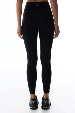 Siyah Wonder Yüksek Destek Toparlayıcı Yüksek Bel Back Lock Stitched Tayt