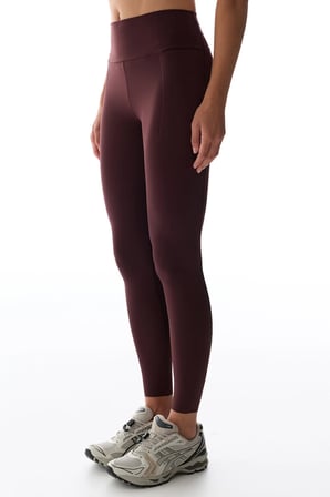 Koyu Bordo Stretch360 Orta Destek Gizli Cepli Yüksek Bel Tayt
