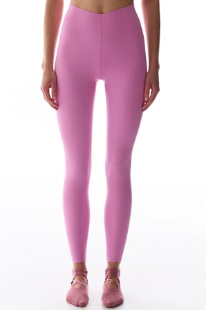 Pembe Stretch360 Orta Destek V Kesim Yüksek Bel Tayt