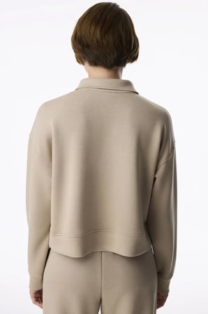 Bej İpeksi Dokunuş Silky Touch Bağcıklı Uzun Kollu Sweatshirt