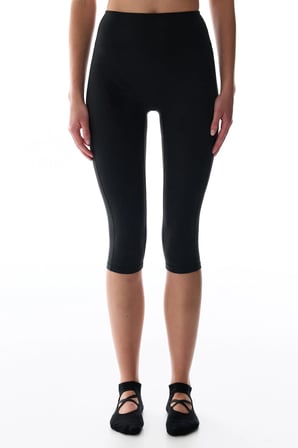 LYCRA Siyah Cream Hafif Destek Yüksek Bel Light Soft Kapri Tayt