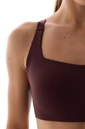 Bordo Stretch360 Orta Destek Çapraz Sırt Detaylı Kaydırmaz Askılı Cross Back Spor Sütyeni