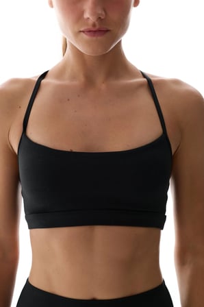 LYCRA Siyah Cream Hafif Destek Çıkarılabilir Pedli Racerback Spor Sütyeni