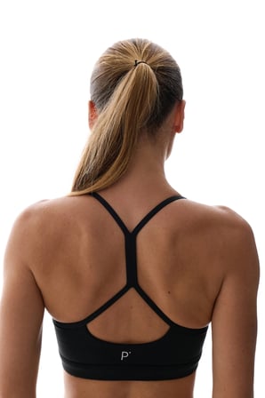 LYCRA Siyah Cream Hafif Destek Çıkarılabilir Pedli Racerback Spor Sütyeni