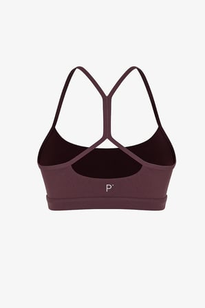 LYCRA Koyu Bordo Cream Hafif Destek Çıkarılabilir Pedli Racerback Spor Sütyeni