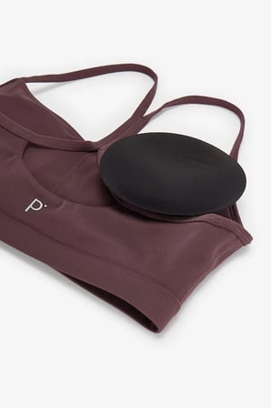 LYCRA Koyu Bordo Cream Hafif Destek Çıkarılabilir Pedli Racerback Spor Sütyeni