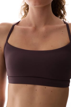 LYCRA Koyu Bordo Cream Hafif Destek Çıkarılabilir Pedli Racerback Spor Sütyeni