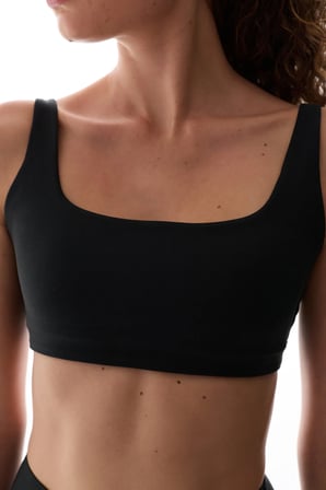 LYCRA Siyah Cream Hafif Destek Çıkarılabilir Pedli Çapraz Sırt Detaylı  Spor Sütyeni