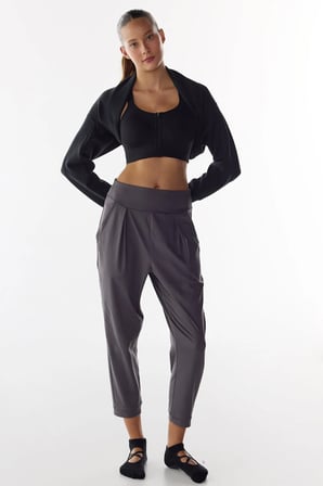 Siyah Wonder Yüksek Destek Fermuarlı Power Zip Front Spor Sütyeni 