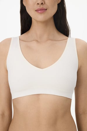 Ekru Çıkarılabilir Pedli Dikişsiz Bralet