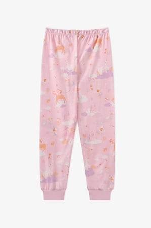Kız Çocuk Pembe Fly Repeat Pamuklu Uzun Kollu Pijama Takımı