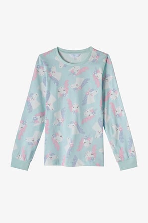 Kız Çocuk Magical Repeat Pamuklu Uzun Kollu Pijama Takımı