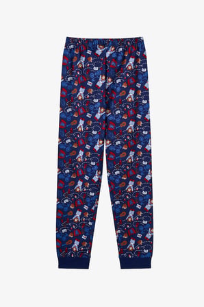 Erkek Çocuk Lacivert Style Repeat Pamuklu Uzun Kollu Pijama Takımı
