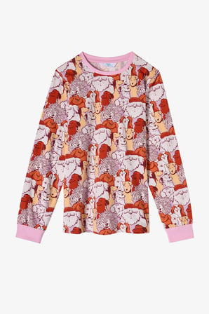 Kız Çocuk Pembe Fur-Ever Friends Pamuklu Uzun Kollu 2'li Pijama Takımı