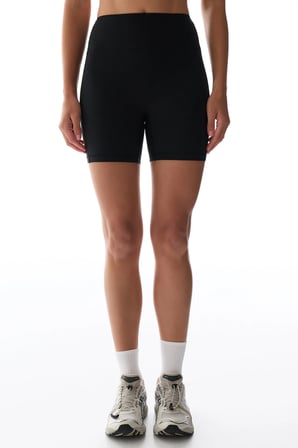 LYCRA Siyah Cream Hafif Destek Yüksek Bel Kısa Tayt