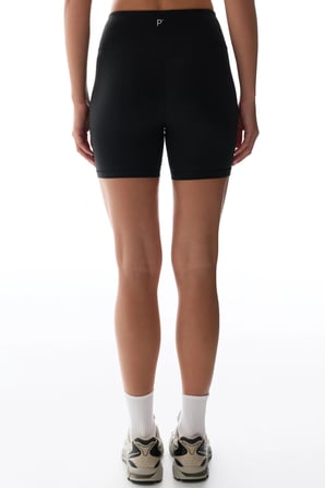 LYCRA Siyah Cream Hafif Destek Yüksek Bel Kısa Tayt