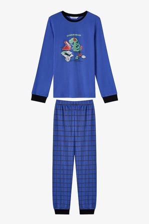 Erkek Çocuk Saks Pen Pals Uzun Kollu Pijama Takımı
