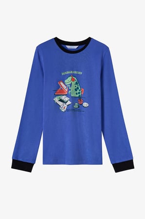 Erkek Çocuk Saks Pen Pals Uzun Kollu Pijama Takımı