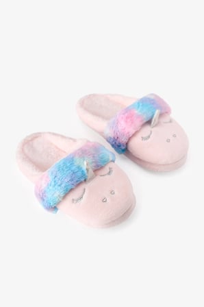Kız Çocuk Pembe Puffy Unicorn Dokulu Terlik