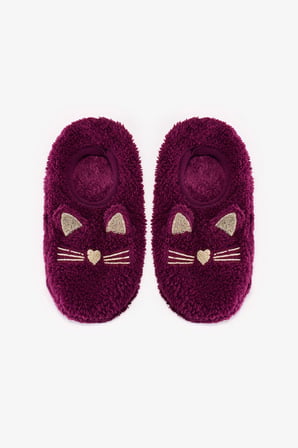 Koyu Mor Cuteness Kedi Desenli Çetik