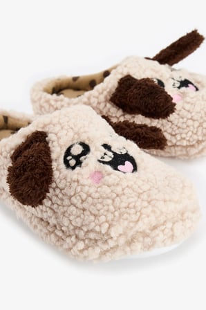 Açık Pembe Happy Dog Köpek Desenli Terlik