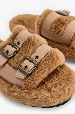 Açık Bej Latte Belt Terlik